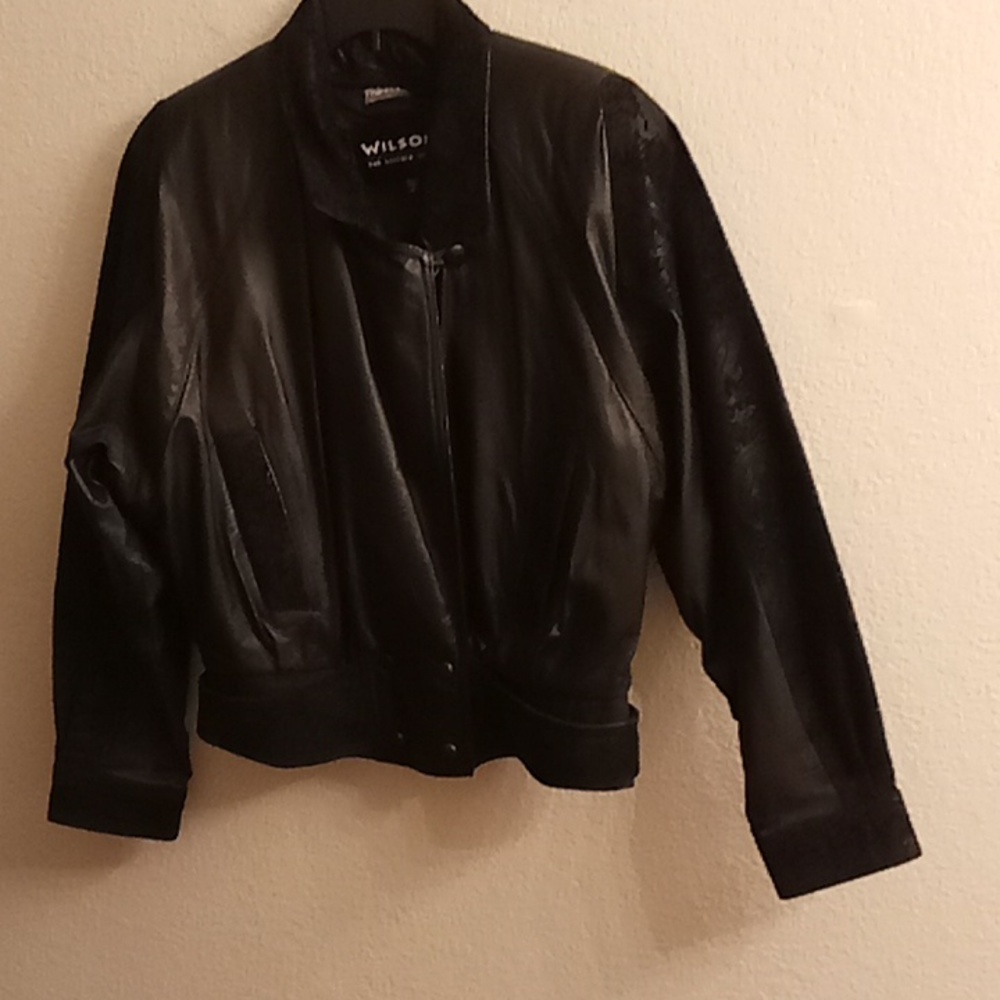 VINTAGE WILSONS THE LEATHER EXPERTS Hippie Matrix Goth Sz M Floral Black Color